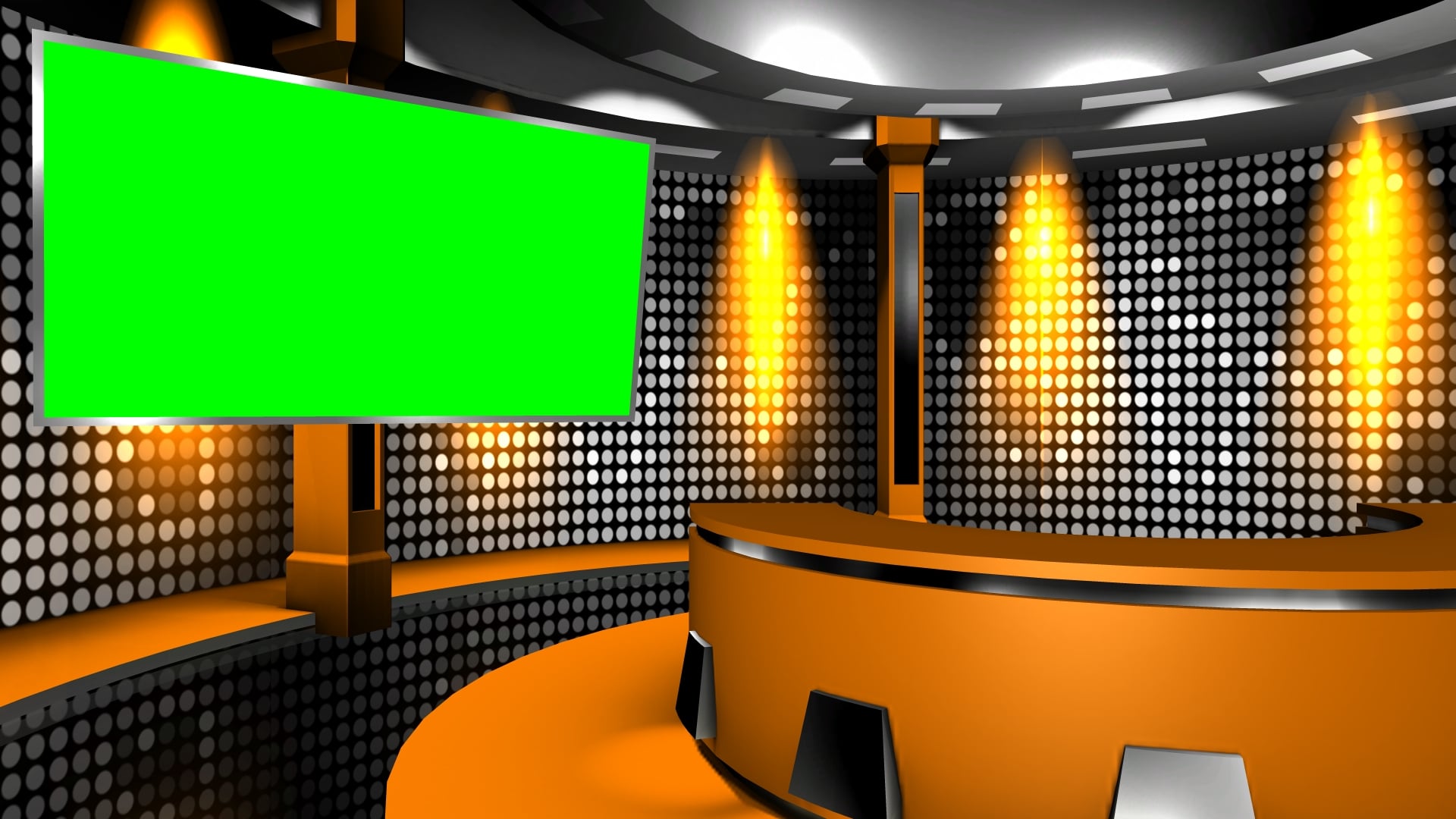 A Still Virtual Television  Studio  Background  With Green 